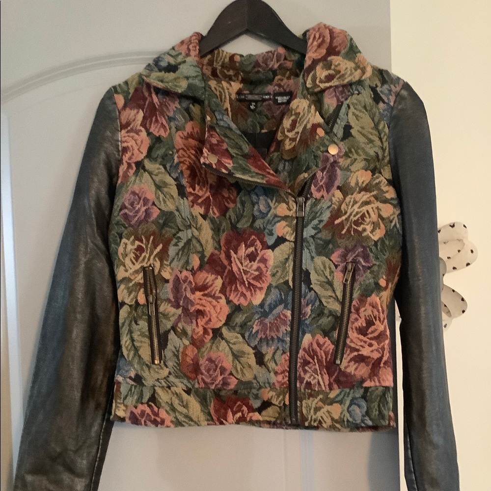 NWT MISS ME TAPESTRY BIKER JACKET